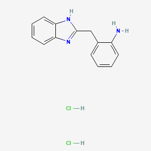 molecular formula C14H15Cl2N3 B2905131 2-((1H-benzo[d]imidazol-2-yl)methyl)aniline dihydrochloride CAS No. 1573547-78-0