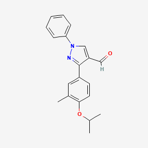 molecular formula C20H20N2O2 B2905137 3-[3-methyl-4-(propan-2-yloxy)phenyl]-1-phenyl-1H-pyrazole-4-carbaldehyde CAS No. 890012-26-7