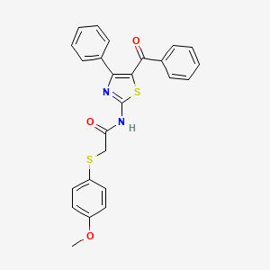molecular formula C25H20N2O3S2 B2905138 N-(5-苯甲酰-4-苯基噻唑-2-基)-2-((4-甲氧苯基)硫代)乙酰胺 CAS No. 922949-07-3
