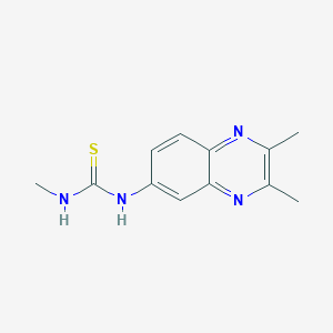 molecular formula C12H14N4S B2905139 N-(2,3-二甲基-6-喹喔啉基)-N'-甲基硫脲 CAS No. 861210-89-1