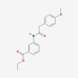 molecular formula C18H19NO4 B290514 Ethyl 3-{[(4-methoxyphenyl)acetyl]amino}benzoate 