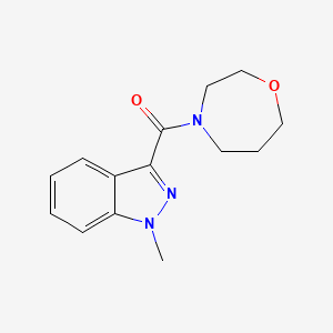 molecular formula C14H17N3O2 B2905142 1-methyl-3-(1,4-oxazepane-4-carbonyl)-1H-indazole CAS No. 2319804-40-3