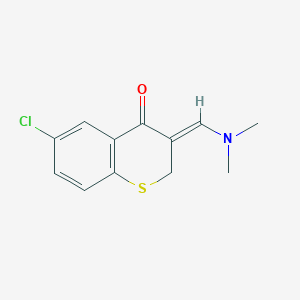 molecular formula C12H12ClNOS B2905170 6-chloro-3-[(dimethylamino)methylene]-2,3-dihydro-4H-thiochromen-4-one CAS No. 1340492-80-9