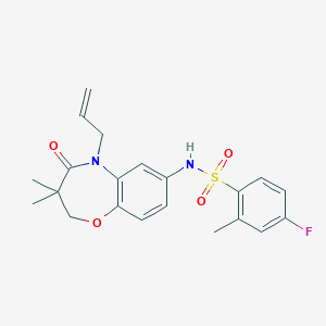 N-(5-allyl-3,3-dimethyl-4-oxo-2,3,4,5-tetrahydrobenzo[b][1,4]oxazepin-7-yl)-4-fluoro-2-methylbenzenesulfonamide