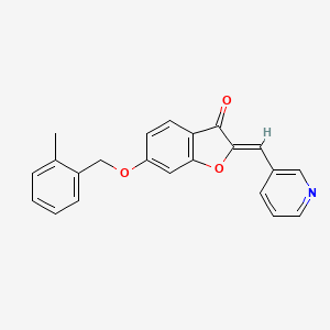 molecular formula C22H17NO3 B2905191 (Z)-6-((2-methylbenzyl)oxy)-2-(pyridin-3-ylmethylene)benzofuran-3(2H)-one CAS No. 620548-65-4