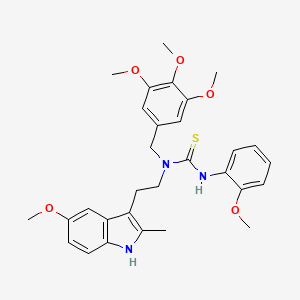 molecular formula C30H35N3O5S B2905192 1-(2-(5-甲氧基-2-甲基-1H-吲哚-3-基)乙基)-3-(2-甲氧基苯基)-1-(3,4,5-三甲氧基苄基)硫脲 CAS No. 850934-52-0