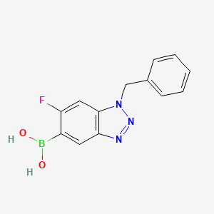 molecular formula C13H11BFN3O2 B2905208 (1-苄基-6-氟-1,2,3-苯并三唑-5-基)硼酸 CAS No. 2377605-77-9
