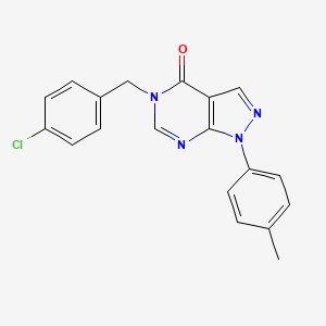 molecular formula C19H15ClN4O B2905215 5-(4-chlorobenzyl)-1-(p-tolyl)-1H-pyrazolo[3,4-d]pyrimidin-4(5H)-one CAS No. 887216-51-5