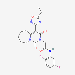 N-(2,5-difluorophenyl)-2-[4-(5-ethyl-1,2,4-oxadiazol-3-yl)-1,3-dioxo-3,5,6,7,8,9-hexahydropyrimido[1,6-a]azepin-2(1H)-yl]acetamide