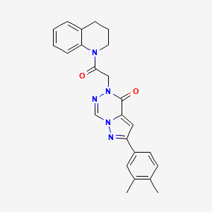 molecular formula C24H23N5O2 B2905224 1-(2-(3,4-二氢喹啉-1(2H)-基)-2-氧代乙基)-8-(3,4-二甲苯基)吡唑并[1,5-d][1,2,4]三嗪酮 CAS No. 1021046-14-9