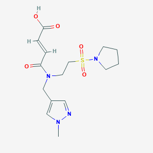 molecular formula C15H22N4O5S B2905227 (2E)-4-{[(1-methyl-1H-pyrazol-4-yl)methyl][2-(pyrrolidin-1-ylsulfonyl)ethyl]amino}-4-oxobut-2-enoic acid CAS No. 1010866-07-5