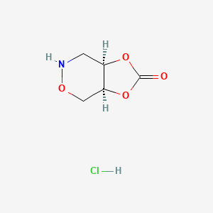 molecular formula C5H8ClNO4 B2905233 (3As,7aR)-4,6,7,7a-四氢-3aH-[1,3]二噁唑并[4,5-d]恶嗪-2-酮；盐酸盐 CAS No. 2248319-74-4