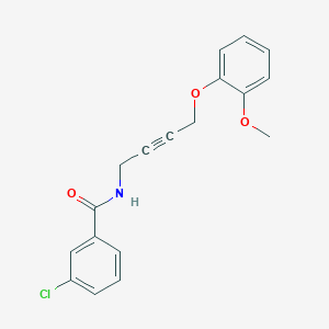 molecular formula C18H16ClNO3 B2905239 3-chloro-N-(4-(2-methoxyphenoxy)but-2-yn-1-yl)benzamide CAS No. 1421466-17-2