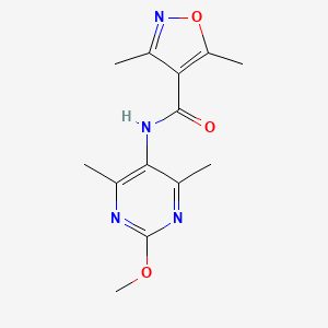 molecular formula C13H16N4O3 B2905242 N-(2-甲氧基-4,6-二甲基嘧啶-5-基)-3,5-二甲基异恶唑-4-甲酰胺 CAS No. 2329232-33-7