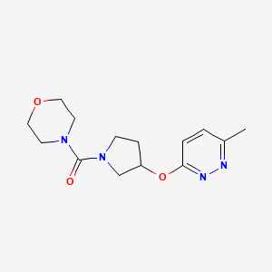 molecular formula C14H20N4O3 B2905256 (3-((6-Methylpyridazin-3-yl)oxy)pyrrolidin-1-yl)(morpholino)methanone CAS No. 2034478-21-0