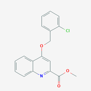 molecular formula C18H14ClNO3 B2905271 Methyl 4-((2-chlorobenzyl)oxy)quinoline-2-carboxylate CAS No. 1207038-91-2