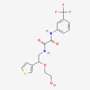 molecular formula C17H17F3N2O4S B2905274 N1-(2-(2-hydroxyethoxy)-2-(thiophen-3-yl)ethyl)-N2-(3-(trifluoromethyl)phenyl)oxalamide CAS No. 2034305-24-1