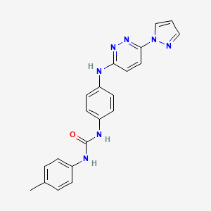 molecular formula C21H19N7O B2905278 1-(4-((6-(1H-吡唑-1-基)吡啶并氮杂-3-基)氨基)苯基)-3-(对甲苯基)脲 CAS No. 1013768-97-2