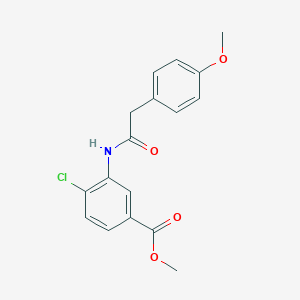 molecular formula C17H16ClNO4 B290528 Methyl 4-chloro-3-{[(4-methoxyphenyl)acetyl]amino}benzoate 