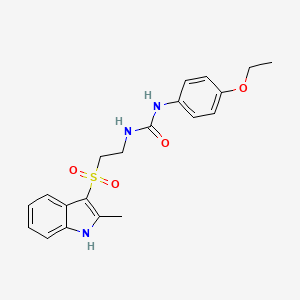 molecular formula C20H23N3O4S B2905283 1-(4-乙氧基苯基)-3-(2-((2-甲基-1H-吲哚-3-基)磺酰基)乙基)脲 CAS No. 946219-06-3