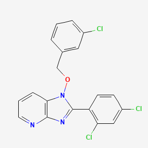 molecular formula C19H12Cl3N3O B2905288 1-[(3-氯苄基)氧基]-2-(2,4-二氯苯基)-1H-咪唑并[4,5-b]吡啶 CAS No. 338978-56-6