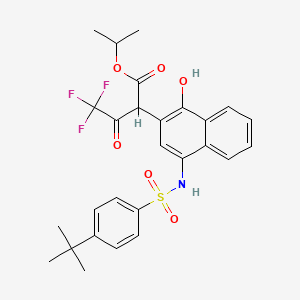 Propan-2-yl 2-[4-[(4-tert-butylphenyl)sulfonylamino]-1-hydroxynaphthalen-2-yl]-4,4,4-trifluoro-3-oxobutanoate