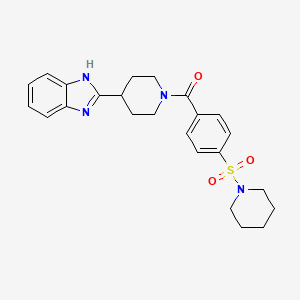 molecular formula C24H28N4O3S B2905295 (4-(1H-benzo[d]imidazol-2-yl)piperidin-1-yl)(4-(piperidin-1-ylsulfonyl)phenyl)methanone CAS No. 898369-13-6
