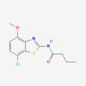 molecular formula C12H13ClN2O2S B2905297 N-(7-chloro-4-methoxybenzo[d]thiazol-2-yl)butyramide CAS No. 886949-34-4