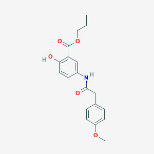 molecular formula C19H21NO5 B290530 Propyl 2-hydroxy-5-{[(4-methoxyphenyl)acetyl]amino}benzoate 