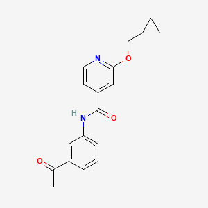 molecular formula C18H18N2O3 B2905306 N-(3-acetylphenyl)-2-(cyclopropylmethoxy)isonicotinamide CAS No. 2034393-45-6