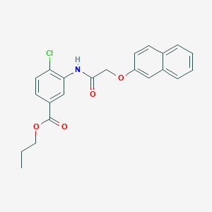 molecular formula C22H20ClNO4 B290532 Propyl 4-chloro-3-{[(2-naphthyloxy)acetyl]amino}benzoate 