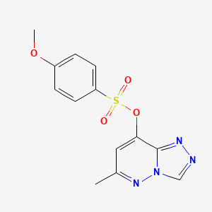 molecular formula C13H12N4O4S B2905325 6-Methyl[1,2,4]triazolo[4,3-b]pyridazin-8-yl 4-methoxybenzenesulfonate CAS No. 478046-24-1