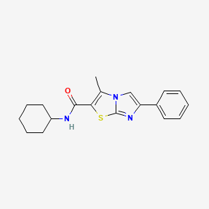 molecular formula C19H21N3OS B2905327 N-cyclohexyl-3-methyl-6-phenylimidazo[2,1-b][1,3]thiazole-2-carboxamide CAS No. 852133-27-8