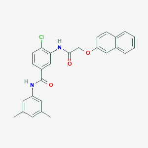 molecular formula C27H23ClN2O3 B290533 4-chloro-N-(3,5-dimethylphenyl)-3-{[(2-naphthyloxy)acetyl]amino}benzamide 