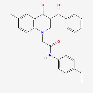 molecular formula C27H24N2O3 B2905333 2-(3-benzoyl-6-methyl-4-oxoquinolin-1(4H)-yl)-N-(4-ethylphenyl)acetamide CAS No. 897624-57-6