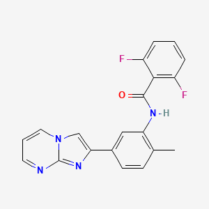 molecular formula C20H14F2N4O B2905338 2,6-difluoro-N-(5-imidazo[1,2-a]pyrimidin-2-yl-2-methylphenyl)benzamide CAS No. 862810-34-2