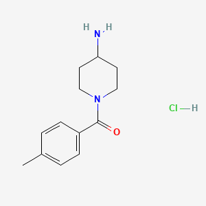 molecular formula C13H19ClN2O B2905340 1-(4-Methylbenzoyl)piperidin-4-amine hydrochloride CAS No. 1158307-50-6