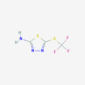 molecular formula C3H2F3N3S2 B2905342 5-[(Trifluoromethyl)sulfanyl]-1,3,4-thiadiazol-2-amine CAS No. 1154962-96-5