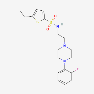 molecular formula C18H24FN3O2S2 B2905359 5-ethyl-N-(2-(4-(2-fluorophenyl)piperazin-1-yl)ethyl)thiophene-2-sulfonamide CAS No. 1049392-02-0