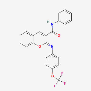 (2Z)-N-phenyl-2-{[4-(trifluoromethoxy)phenyl]imino}-2H-chromene-3-carboxamide