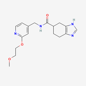 molecular formula C17H22N4O3 B2905364 N-((2-(2-methoxyethoxy)pyridin-4-yl)methyl)-4,5,6,7-tetrahydro-1H-benzo[d]imidazole-5-carboxamide CAS No. 2034504-32-8