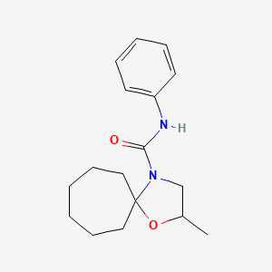 molecular formula C17H24N2O2 B2905366 2-methyl-N-phenyl-1-oxa-4-azaspiro[4.6]undecane-4-carboxamide CAS No. 633299-26-0