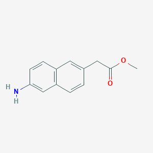 molecular formula C13H13NO2 B2905375 Methyl 2-aminonaphthalene-6-acetate CAS No. 1261470-65-8