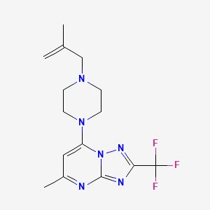 molecular formula C15H19F3N6 B2905376 5-Methyl-7-(4-(2-methylallyl)piperazin-1-yl)-2-(trifluoromethyl)-[1,2,4]triazolo[1,5-a]pyrimidine CAS No. 946259-83-2
