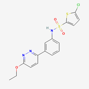 molecular formula C16H14ClN3O3S2 B2905377 5-chloro-N-[3-(6-ethoxypyridazin-3-yl)phenyl]thiophene-2-sulfonamide CAS No. 933214-95-0