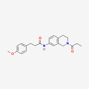 molecular formula C22H26N2O3 B2905379 3-(4-methoxyphenyl)-N-(2-propionyl-1,2,3,4-tetrahydroisoquinolin-7-yl)propanamide CAS No. 955759-72-5