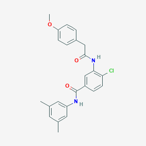 molecular formula C24H23ClN2O3 B290539 4-chloro-N-(3,5-dimethylphenyl)-3-{[(4-methoxyphenyl)acetyl]amino}benzamide 