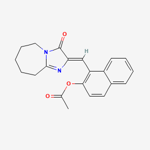 molecular formula C21H20N2O3 B2905393 1-[(Z)-(3-oxo-6,7,8,9-tetrahydro-3H-imidazo[1,2-a]azepin-2(5H)-ylidene)methyl]naphthalen-2-yl acetate CAS No. 325994-93-2