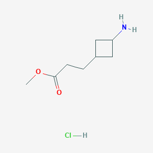 molecular formula C8H16ClNO2 B2905406 Methyl 3-((1s,3r)-3-aminocyclobutyl)propanoate hydrochloride CAS No. 2173996-67-1