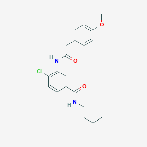 molecular formula C21H25ClN2O3 B290541 4-chloro-N-isopentyl-3-{[(4-methoxyphenyl)acetyl]amino}benzamide 